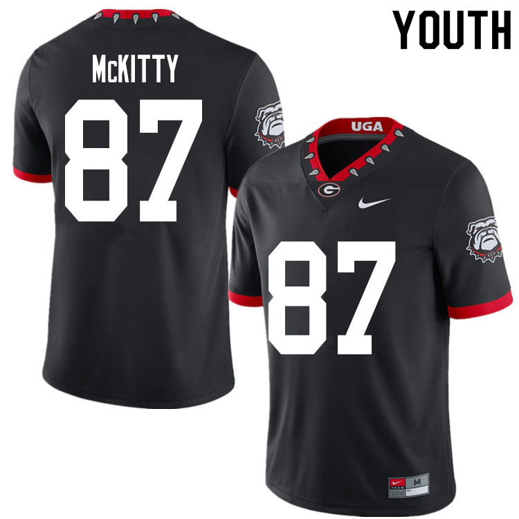 Georgia Bulldogs Youth Tre McKitty #87 Black 2020 Mascot 100th Anniversary Stitched College UGA Football Jersey 23CA016BV